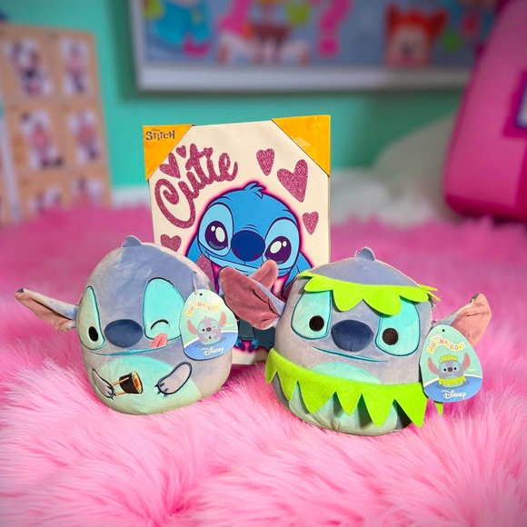 Disney Other - Squishmallows Disney Stitch NWT Blue & Green 8” Plush Duo & Stitch Canvas Print